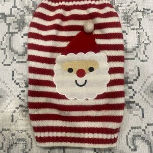 Festive Red and White Striped Dog Sweater